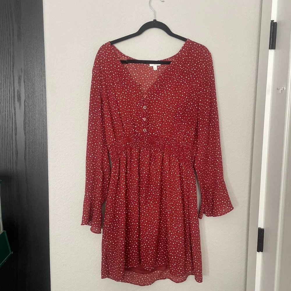 Polka dot long sleeve dress